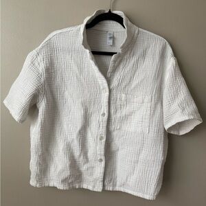 Stars Above White Textured Button Down Shirt